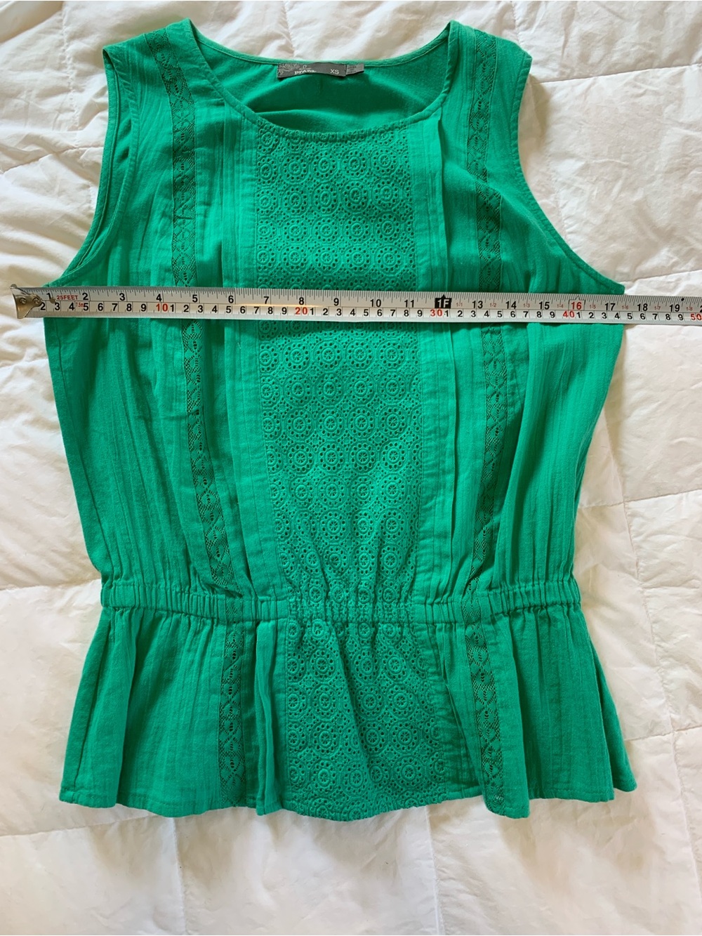 Green Lace-Panel Top